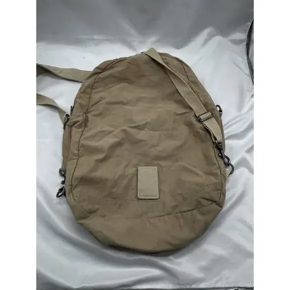 Vintage Eddie Bauer Nylon Backpack Crossbody Convertible Beige Gorpcore Hiking